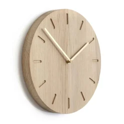 Applicata Watch:Out wall clock oak, oak-brass White Best