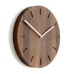 Applicata Watch:Out wall clock oak, smoked oak-brass Brown Discount