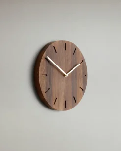 Applicata Watch:Out wall clock oak, smoked oak-brass Brown Discount