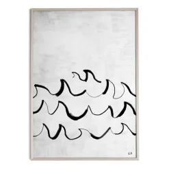Fine Little Day Wave poster 50x70 cm, Black-white GreyBlackWhite Outlet