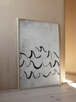 Fine Little Day Wave poster 50x70 cm, Black-white GreyBlackWhite Outlet