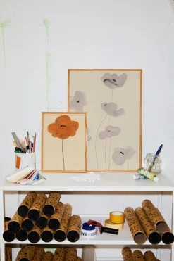 Paper Collective White Vallmo poster, 30x40 cm BeigePurple Clearance