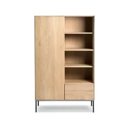 Ethnicraft Whitebird cabinet, Oiled oak-Black metal Beige Outlet