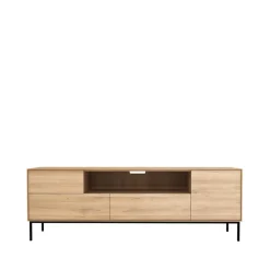 Ethnicraft Whitebird media cabinet 180 cm, Oak wax oil-Black metal Beige Online