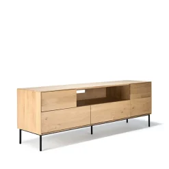 Ethnicraft Whitebird media cabinet 180 cm, Oak wax oil-Black metal Beige Online