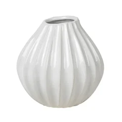 Broste Copenhagen Wide vase ivory, 15 cm White Outlet