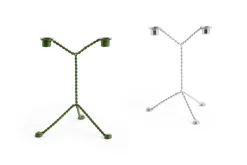 HAY Wire candle sticks, Mirror Silver-coloured