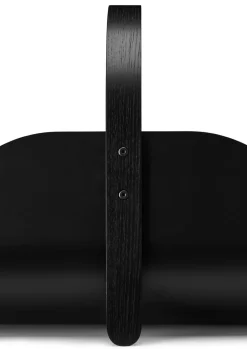 Cooee Design Woody wood basket, stained oak Black Discount