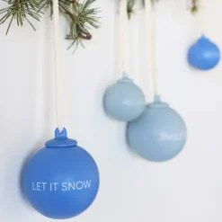 Design Letters XMAS Stories christmas bauble Ø4 cm 4 parts, Cobalt -light Blue Discount