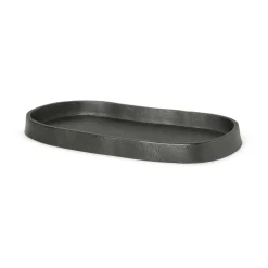 Ferm Living Yama tray oval 9.5x19 cm, ened aluminum Black Best