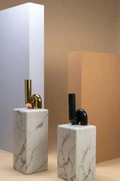 POLSPOTTEN Yourtube vase 37 cm, Gold Gold-coloured Outlet