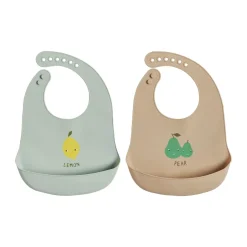 OYOY Yummy bib 2-pack, Minty-camel GreyBrown New