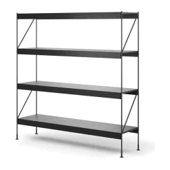 Audo Copenhagen Zet shelving system, Oak stained, 1x4, steel base Black Clearance